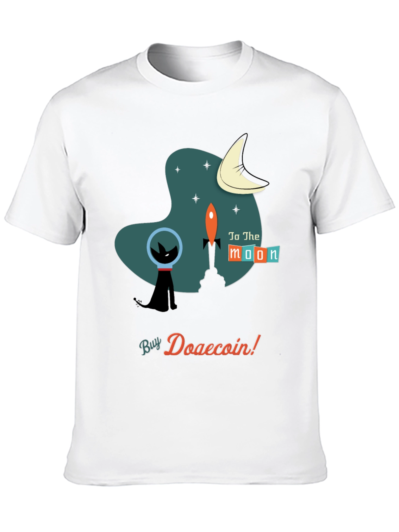Doge Coin T-Shirt: Retro Space Cat Astronaut