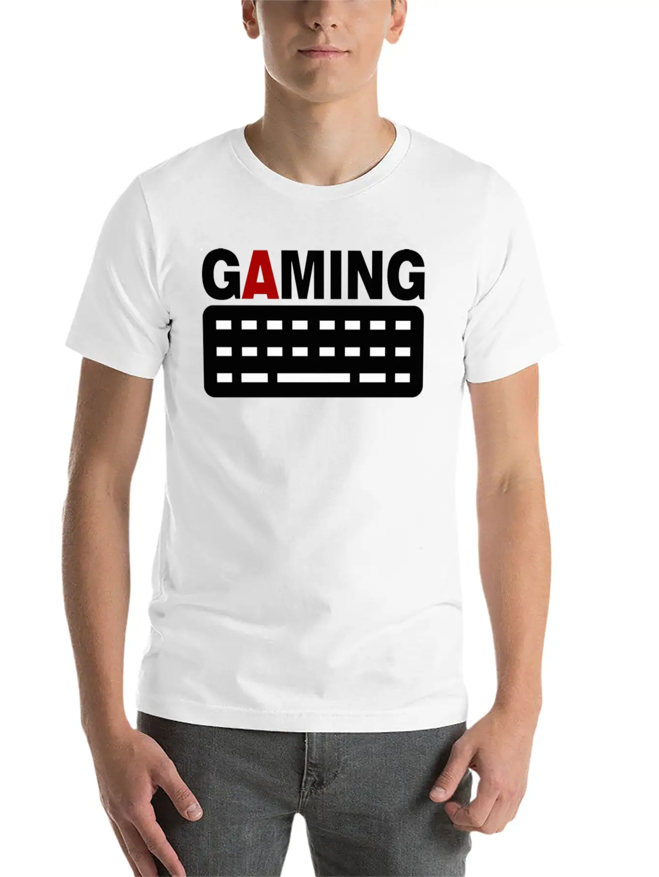 Gaming Keyboard Pc Gamer Unisex Short Sleeve Soft Cotton T-Shirt – Casual Everyday Wear