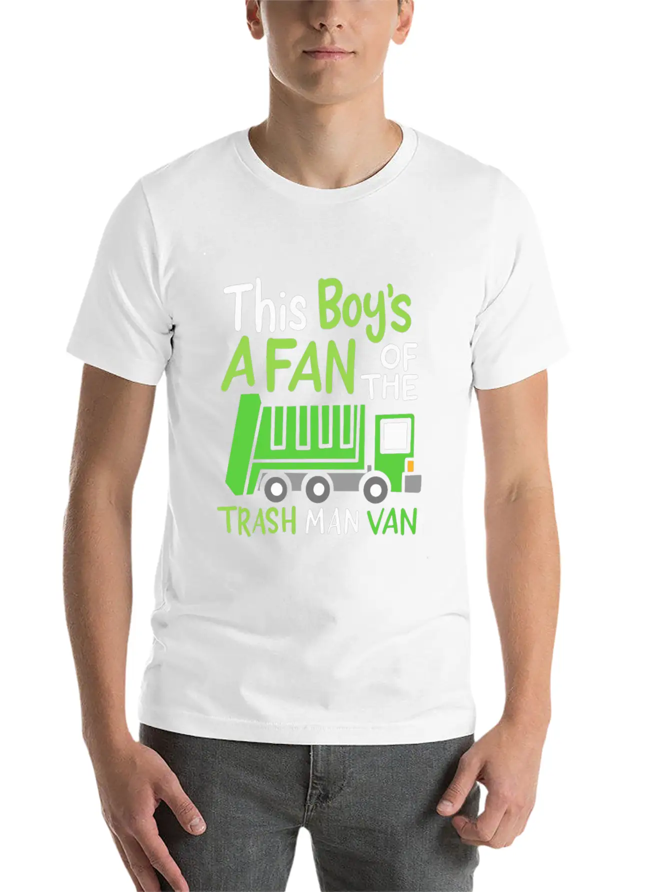 Garbage Truck This Boy Is A Fan Of Trash Man Van Unisex Short Sleeve Soft Cotton T-Shirt – Casual Everyday Wear