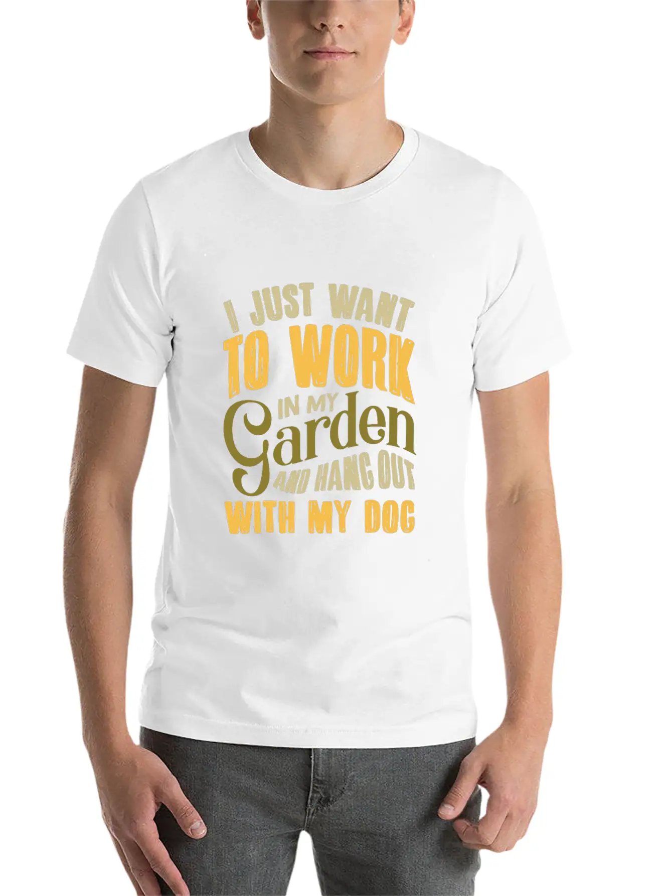 Garden Gardeners And Dogs Unisex Short Sleeve Soft Cotton T-Shirt – Casual Everyday Wear