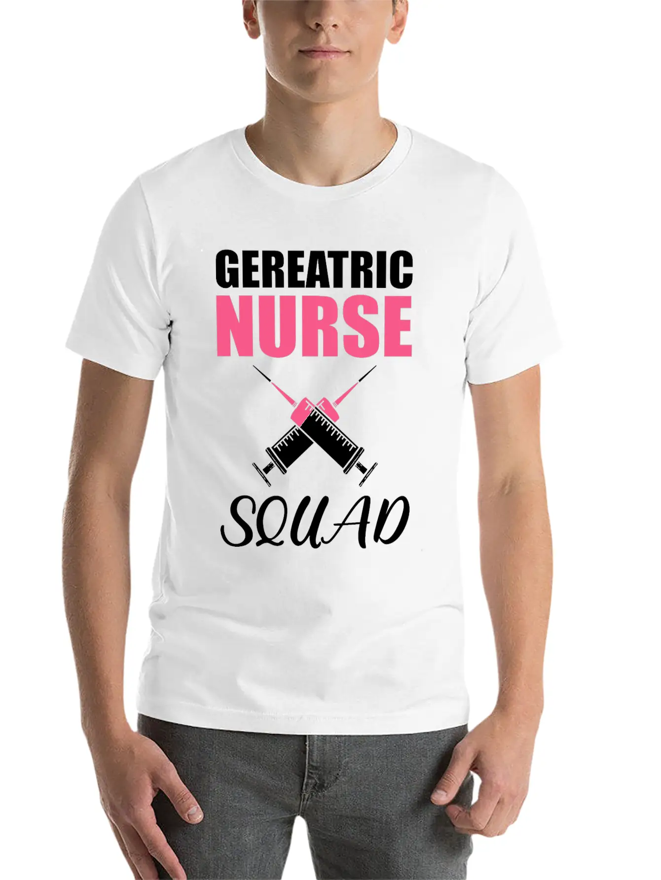 Geriatric Nurse Squad Hospital Retirement Unisex Short Sleeve Soft Cotton T-Shirt – Casual Everyday Wear