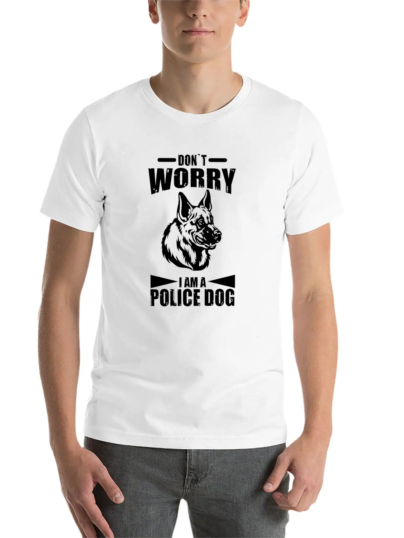 German Shepherd Police Dog Police Dog Wachund Dogs Stylish Everyday T-Shirt – Unisex Basic Cotton Tee