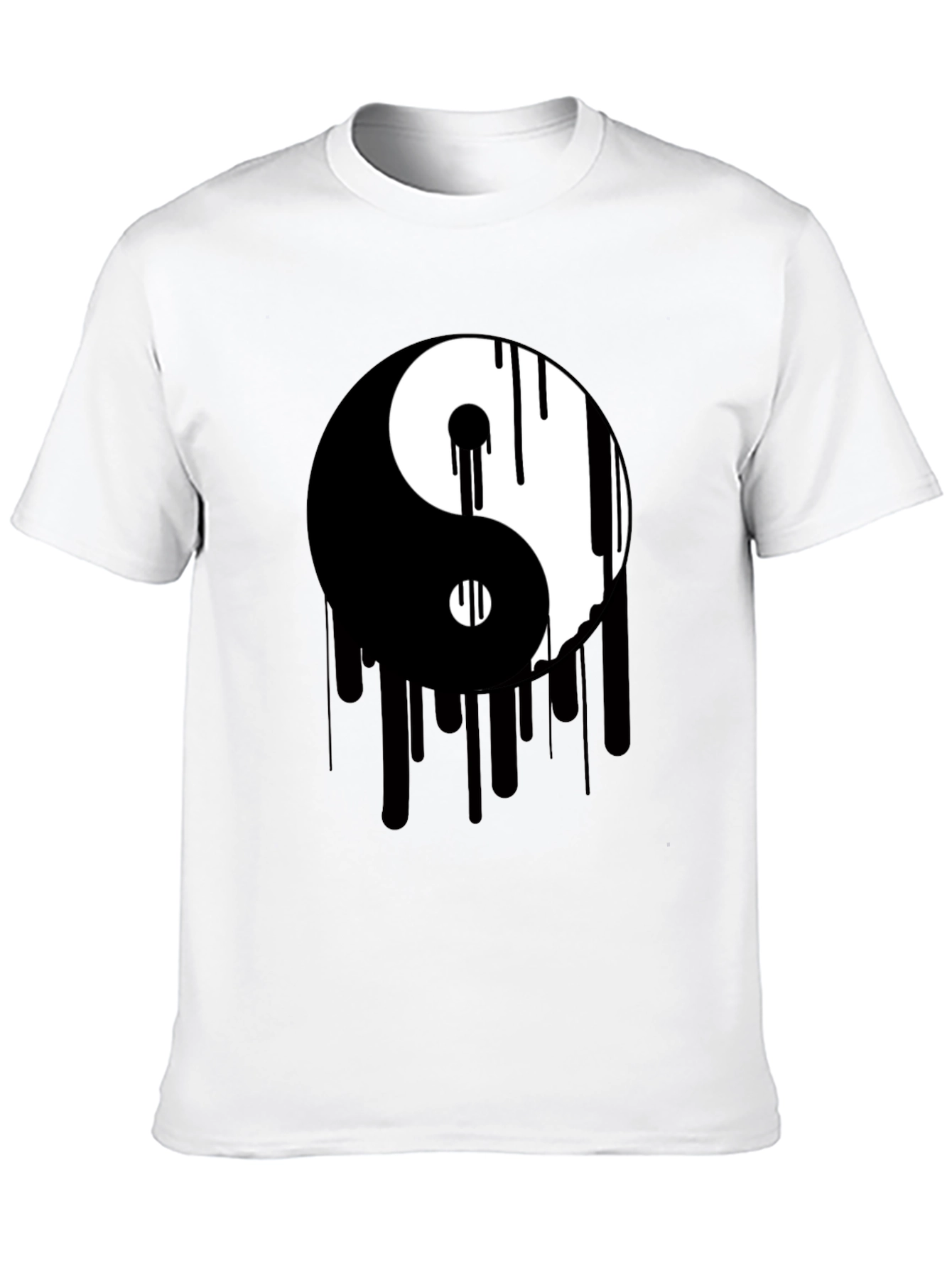Yin Yang Drip Graphic Tee - Black