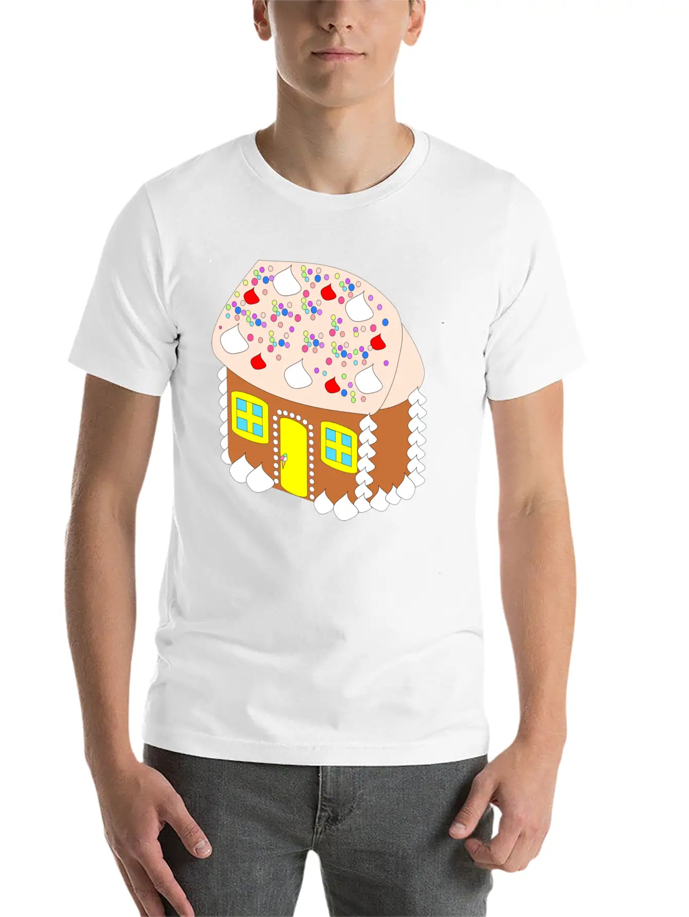 Gingerbread House Timeless Short Sleeve Tee – Comfy And Minimalist Design