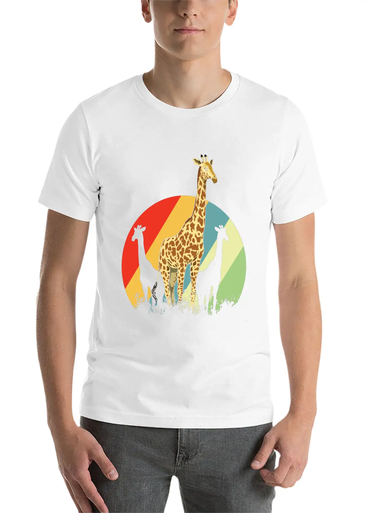 Giraffe Safari Giraffes Animal Africa Gift Animals Unisex Short Sleeve Soft Cotton T-Shirt – Casual Everyday Wear