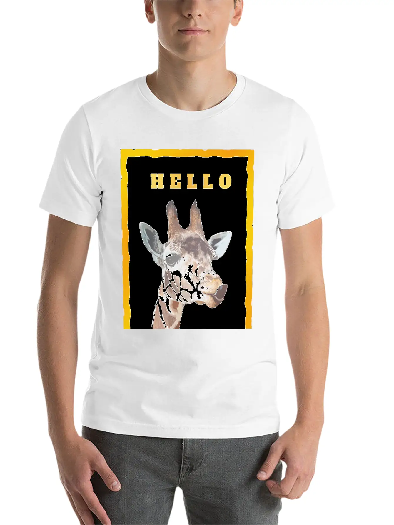 Giraffe Unisex Short Sleeve Soft Cotton T-Shirt – Casual Everyday Wear