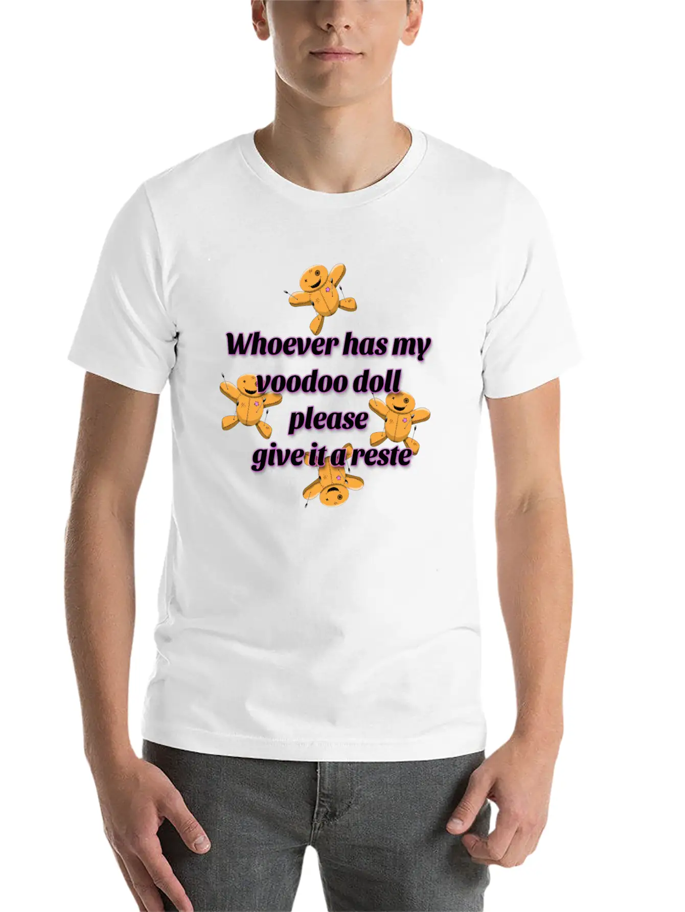 Give A Reste To My Voodoo Doll Comfortable Minimalist Graphic Tee – Summer Style Essential