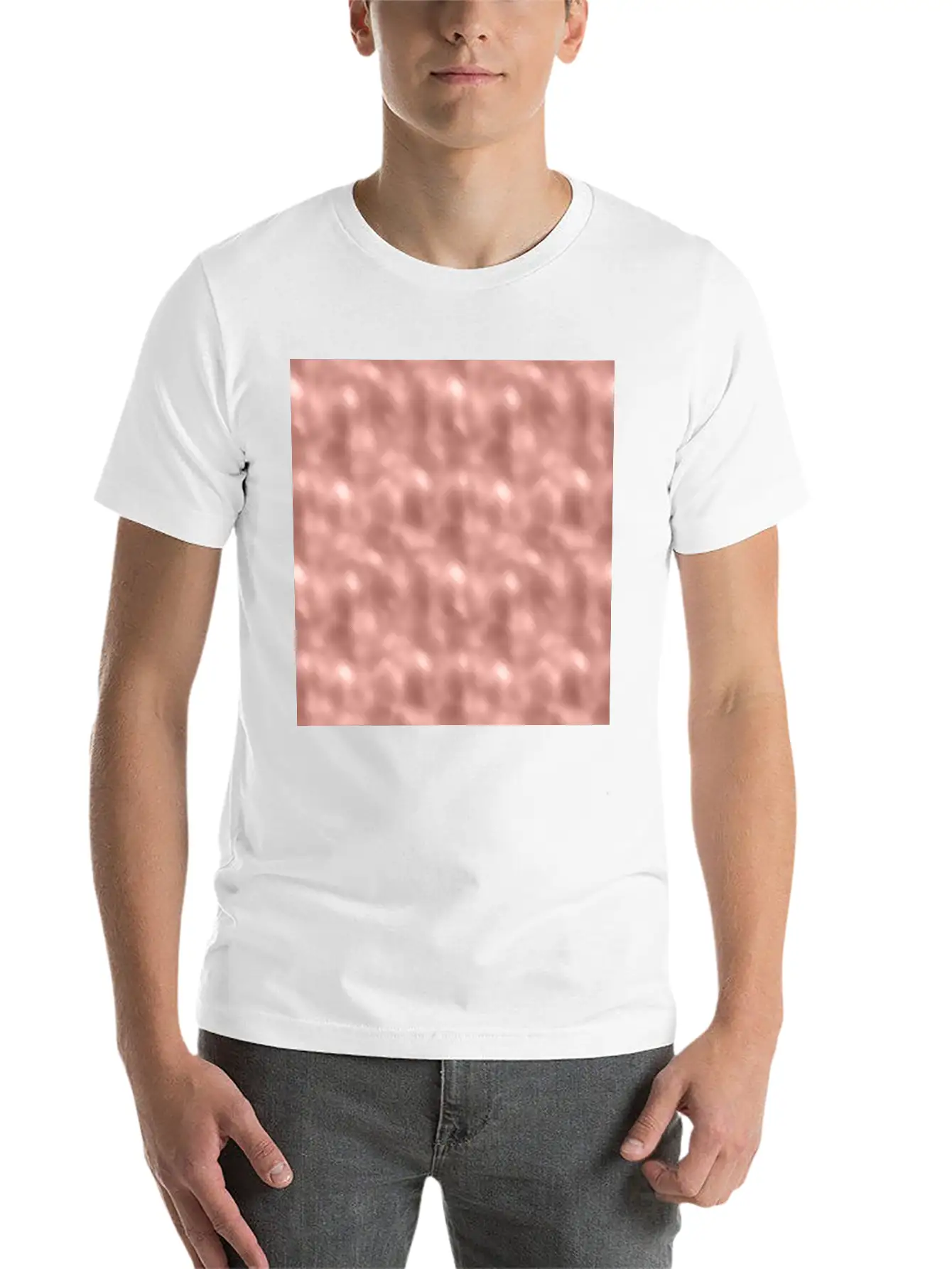 Glam Rose Gold Metallic Texture Stylish Everyday T-Shirt – Unisex Basic Cotton Tee