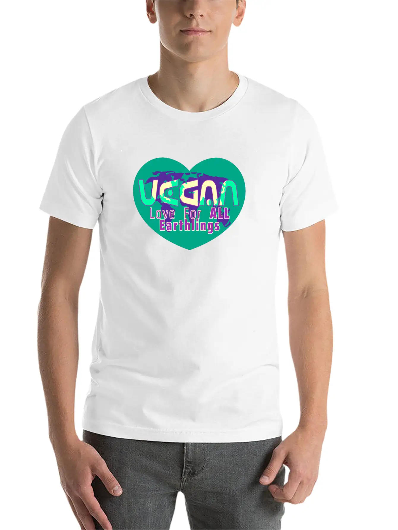 GLOBAL LOVE - VEGAN Essential Unisex Summer Tee – Soft Cotton Casual Fit