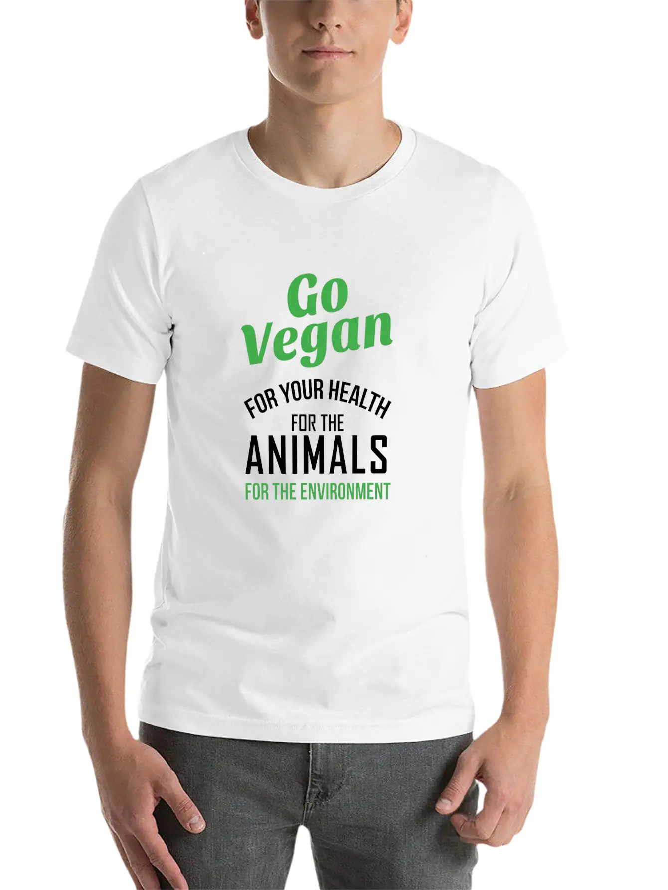 Go Vegan Nature Healthy Quote Gift Comfortable Minimalist Graphic Tee – Summer Style Essential