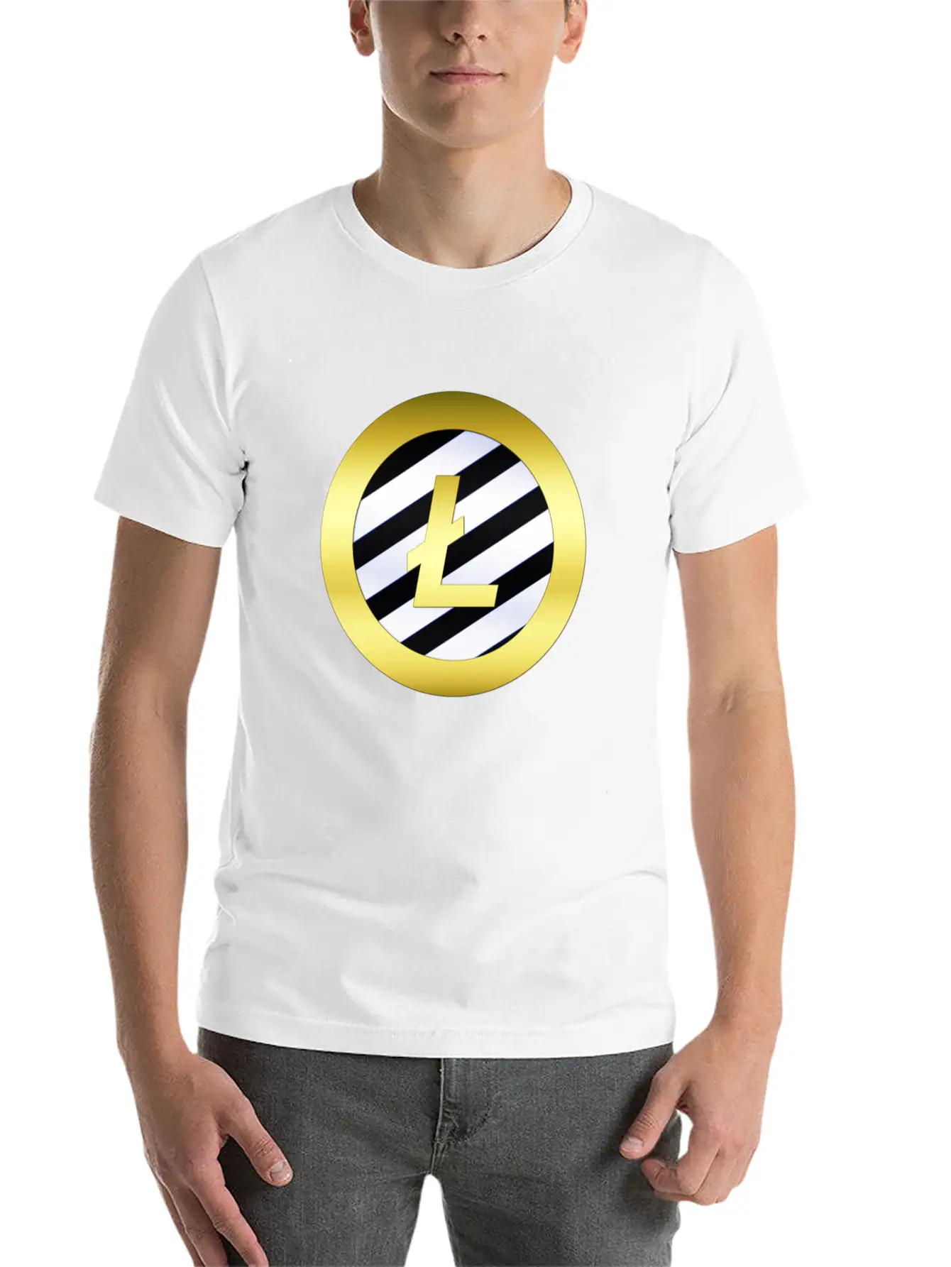 GOLD B LTC BLUE11Litecoin Comfortable Minimalist Graphic Tee – Summer Style Essential