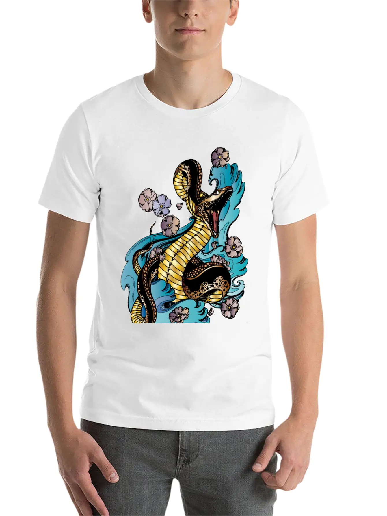 GOLD BRONZE SNAKE Stylish Everyday T-Shirt – Unisex Basic Cotton Tee