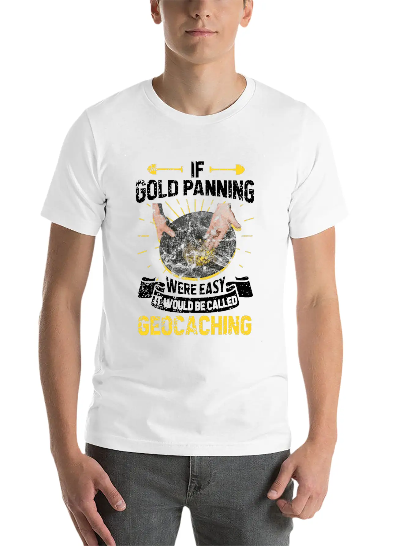 Gold Panning Gold Mining Unisex Short Sleeve Soft Cotton T-Shirt – Casual Everyday Wear