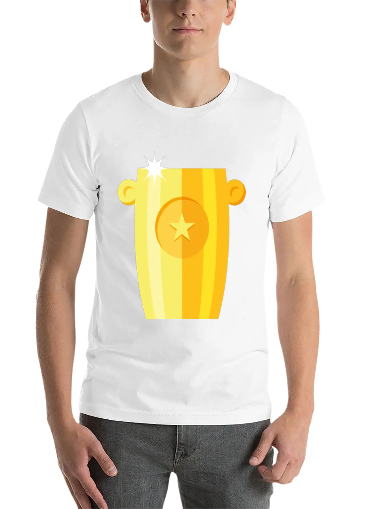 Gold Trophy Unisex Short Sleeve Soft Cotton T-Shirt – Casual Everyday Wear