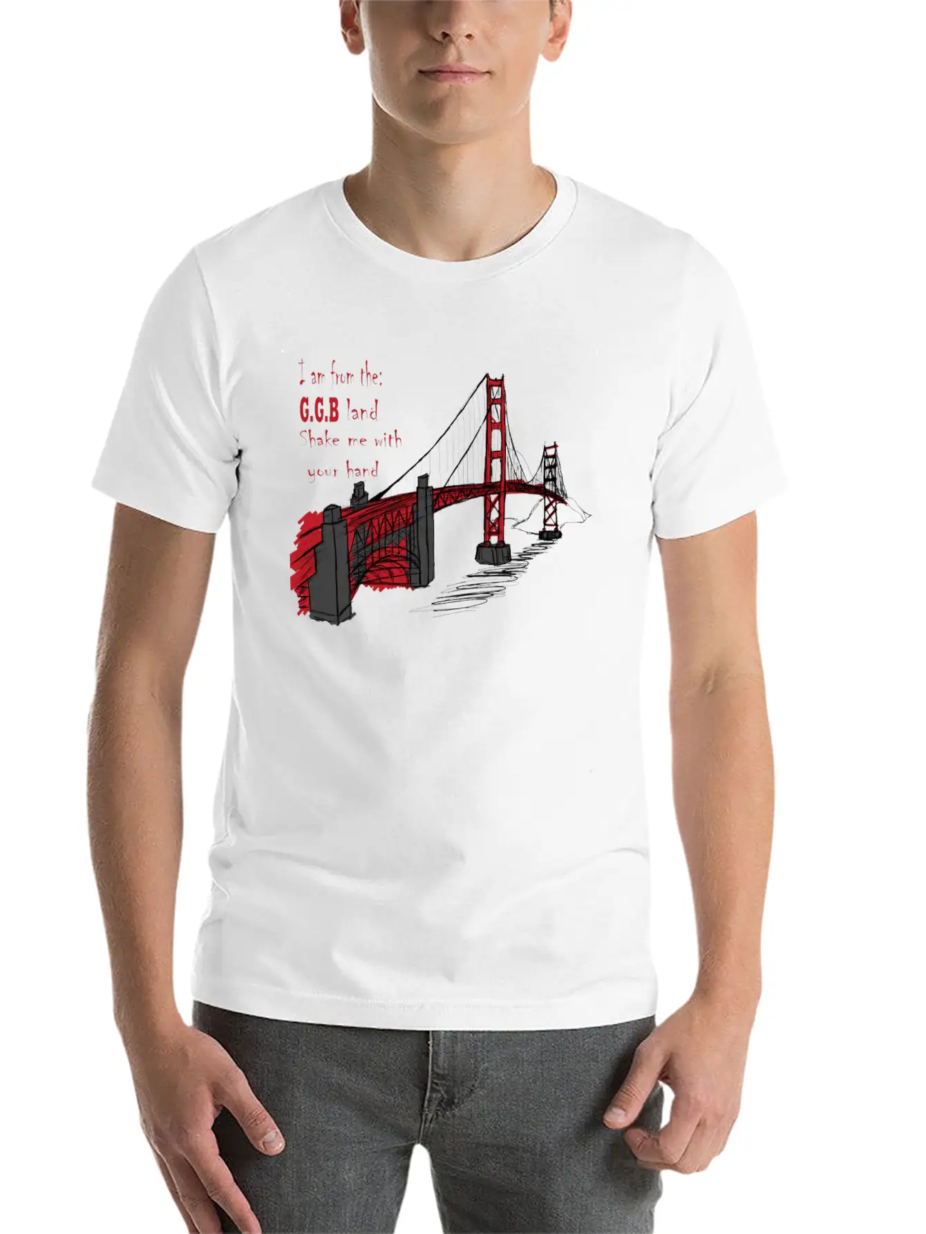 Golden Gate Bridge Unisex Short Sleeve Soft Cotton T-Shirt – Casual Everyday Wear