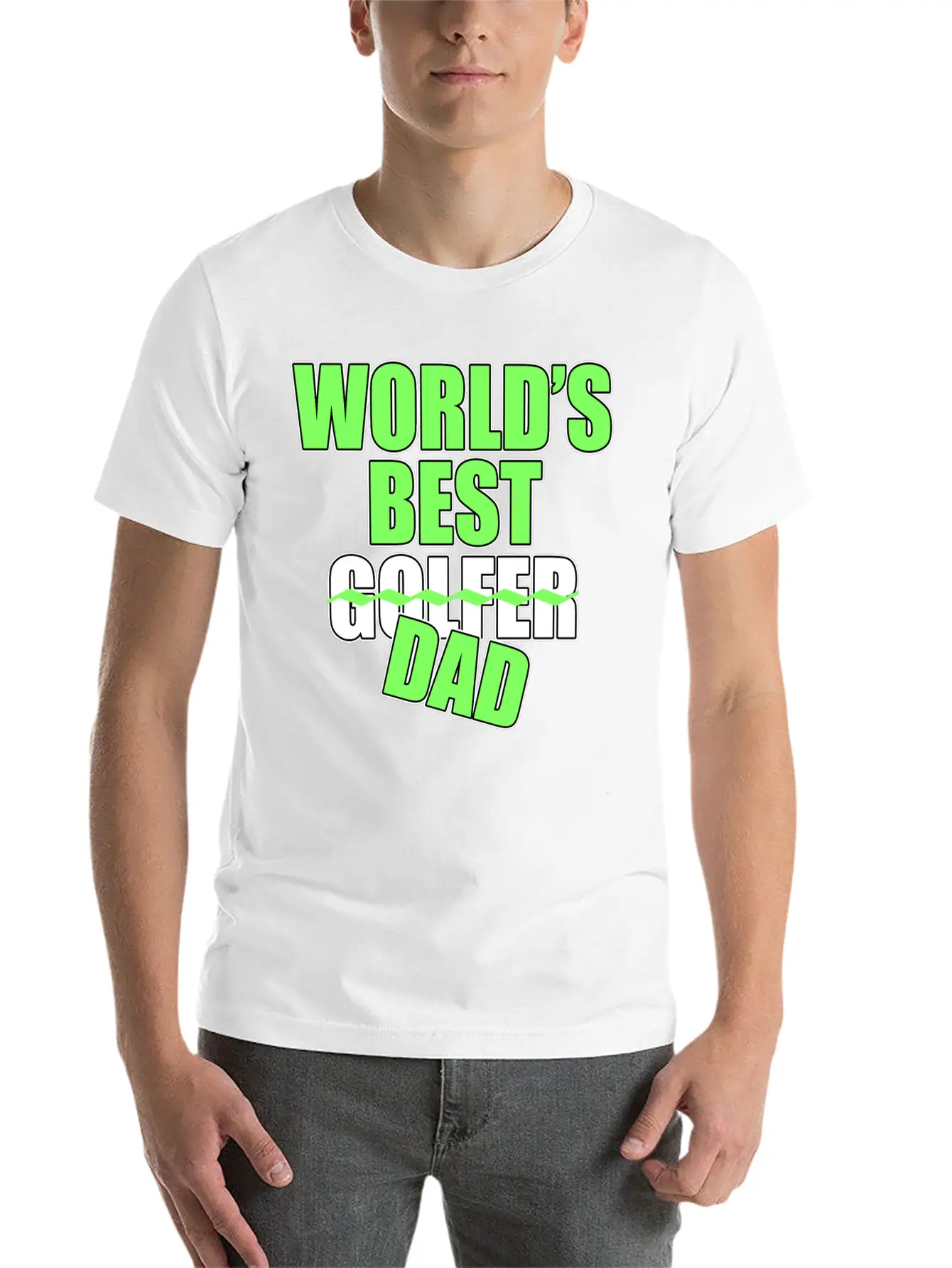 Golf Golf Player World's Best Dad Golf Lover Gift Stylish Everyday T-Shirt – Unisex Basic Cotton Tee