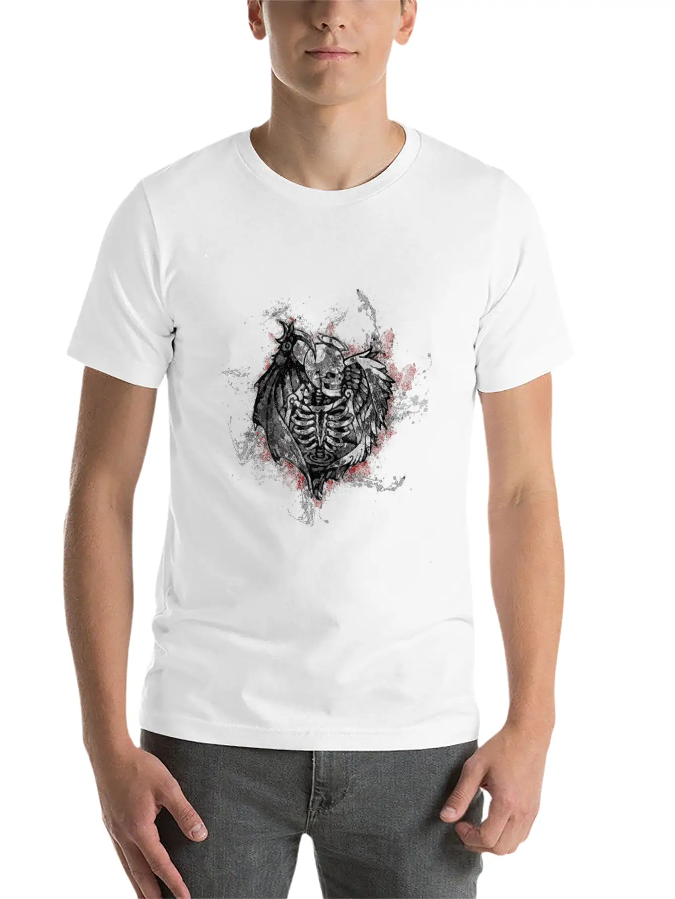 Gothic Monster Devil Paint Splatter Art Unisex Casual T-Shirt – Clean Design For Daily Comfort