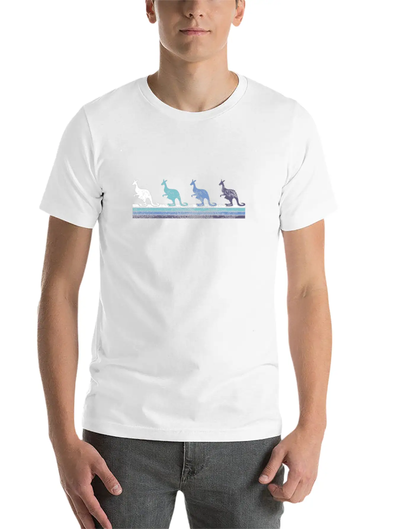 Gradient Kangaroo Silhouette Essential Unisex Summer Tee – Soft Cotton Casual Fit