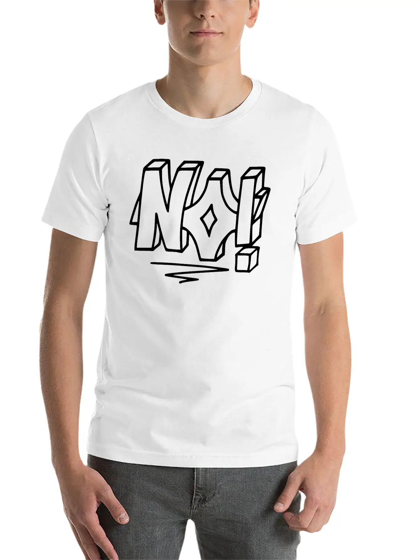 Graffiti No Unisex Casual T-Shirt – Clean Design For Daily Comfort