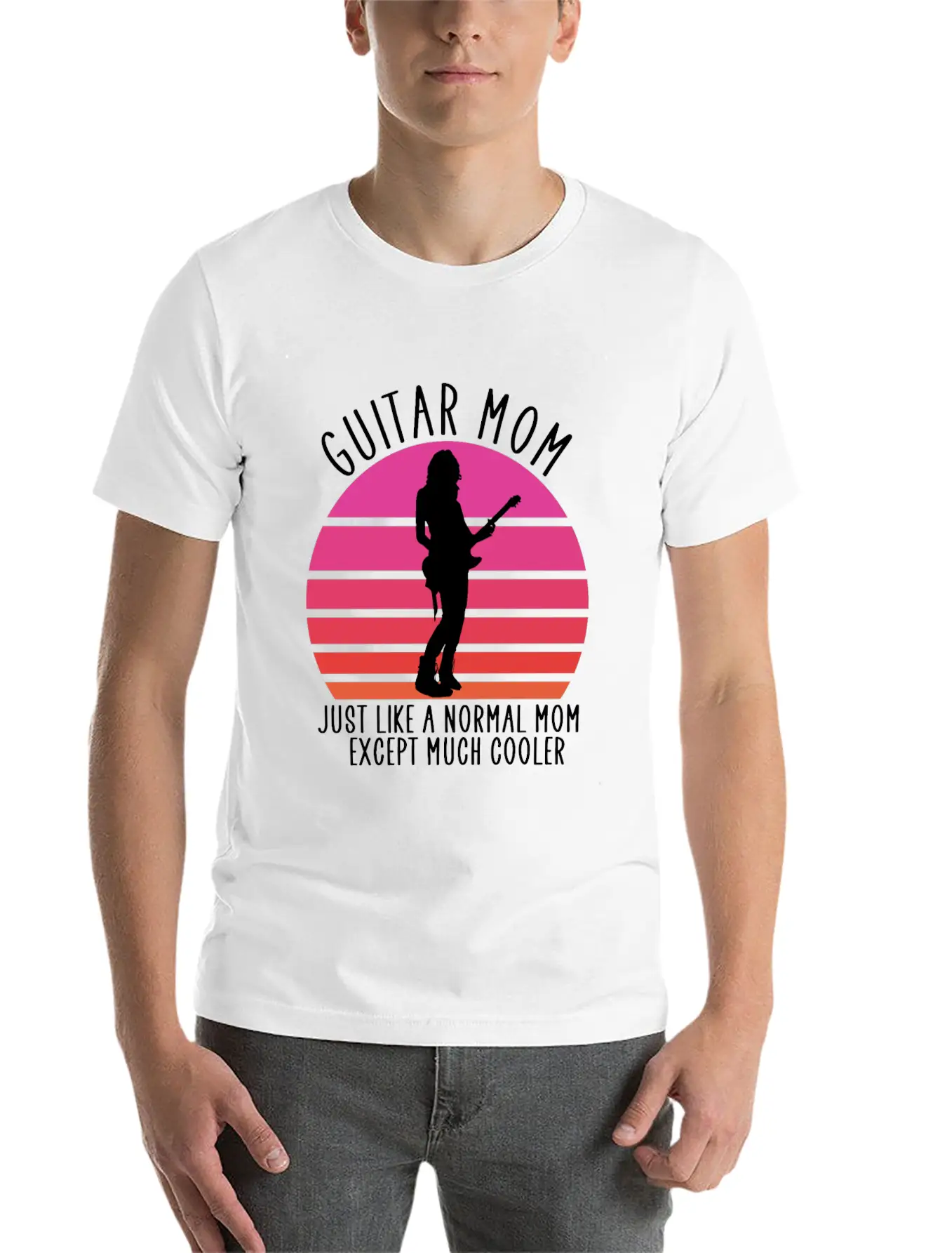 Guitar Mom Unisex Short Sleeve Soft Cotton T-Shirt – Casual Everyday Wear