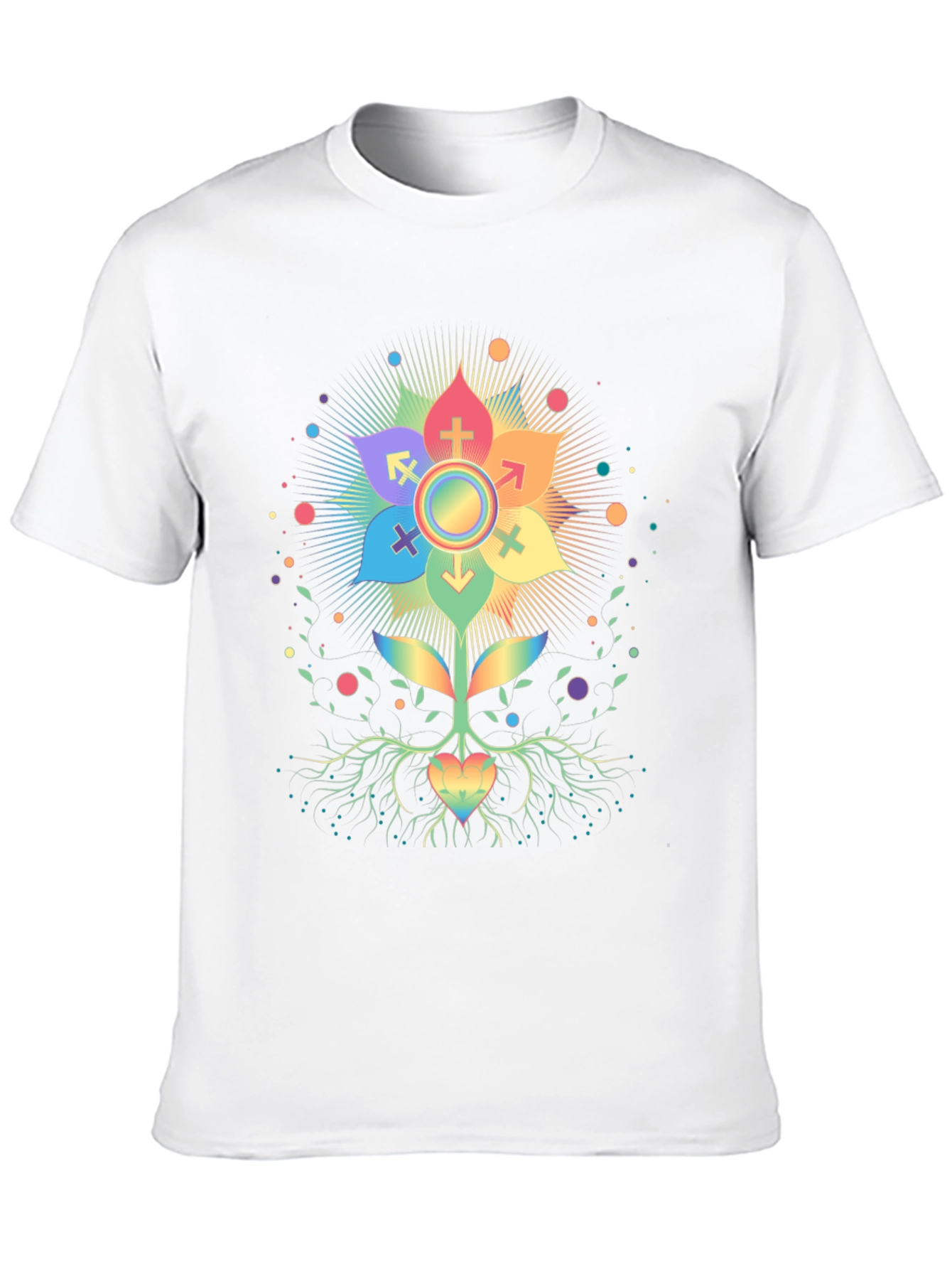 Rainbow Pride Flower Graphic T-Shirt
