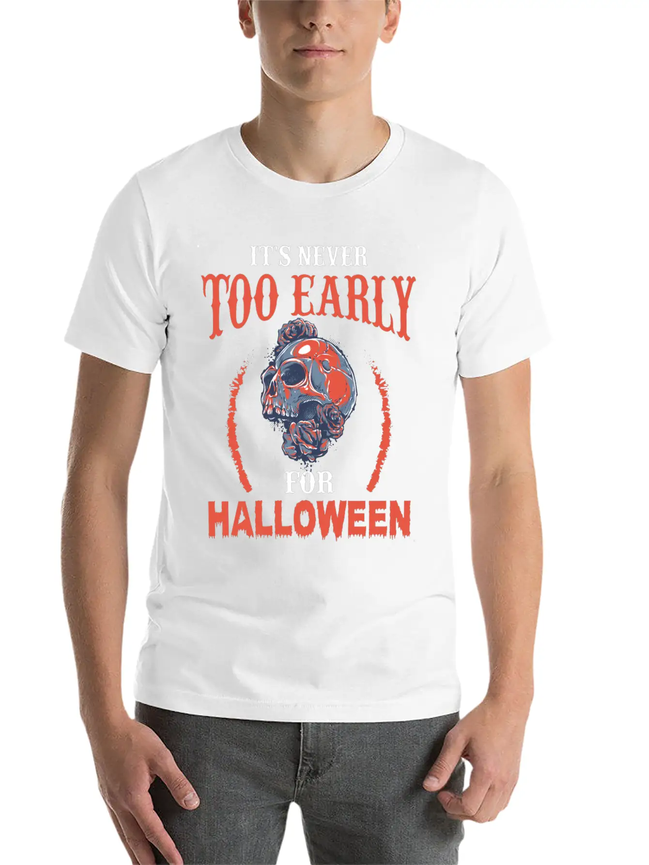 Halloween Skull Essential Unisex Summer Tee – Soft Cotton Casual Fit