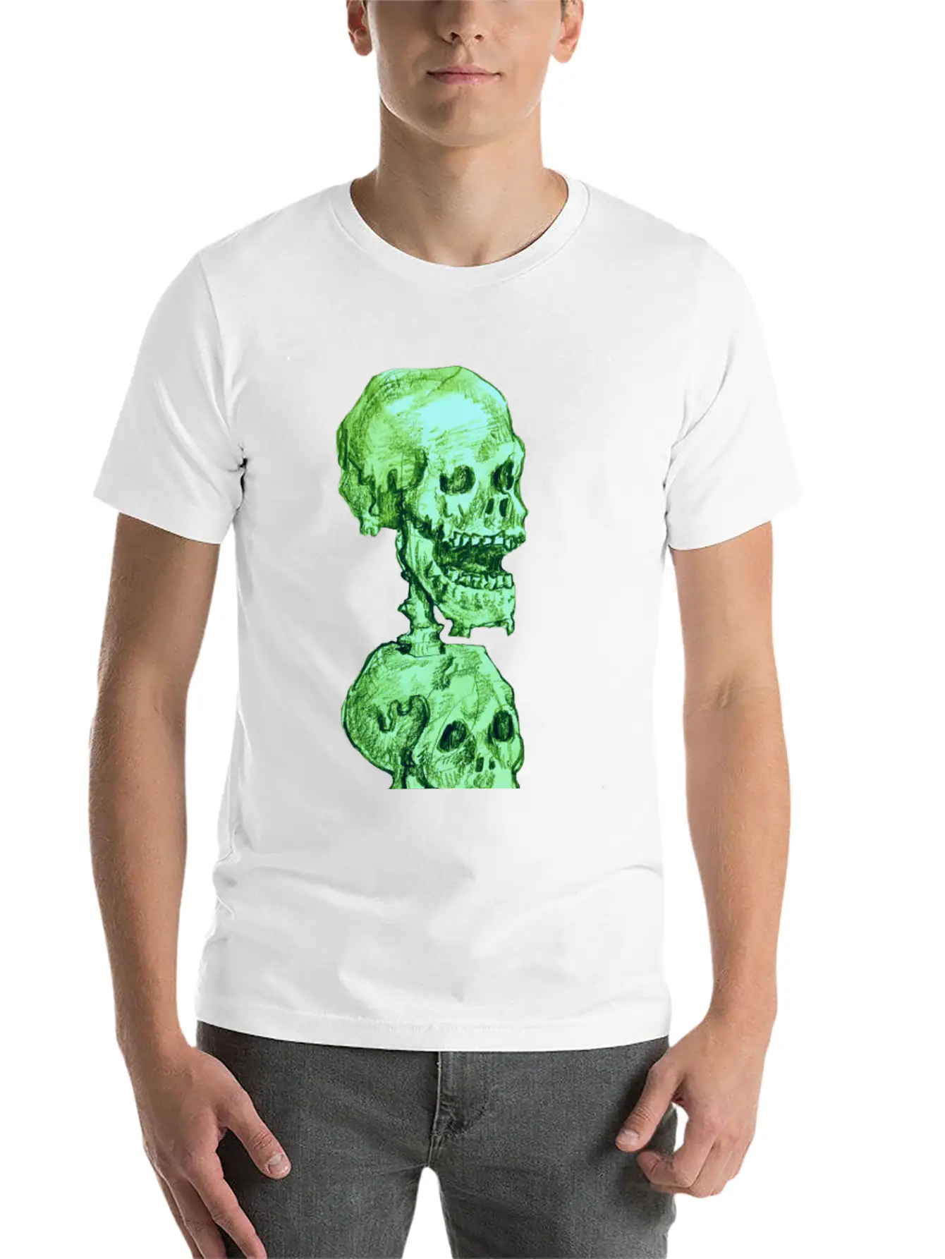 Hand Drawn Skull Design Timeless Short Sleeve Tee – Comfy And Minimalist Design