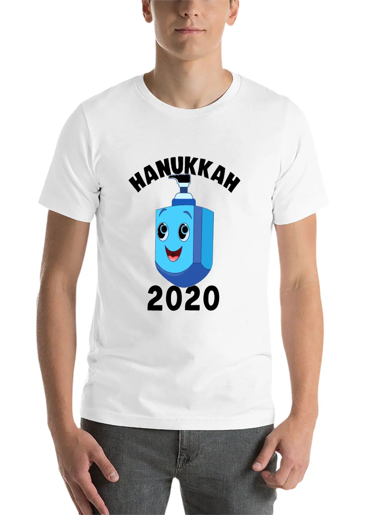 Hanukkah 2020 Hand Sanitizer Dreidel Jewish Essential Unisex Summer Tee – Soft Cotton Casual Fit