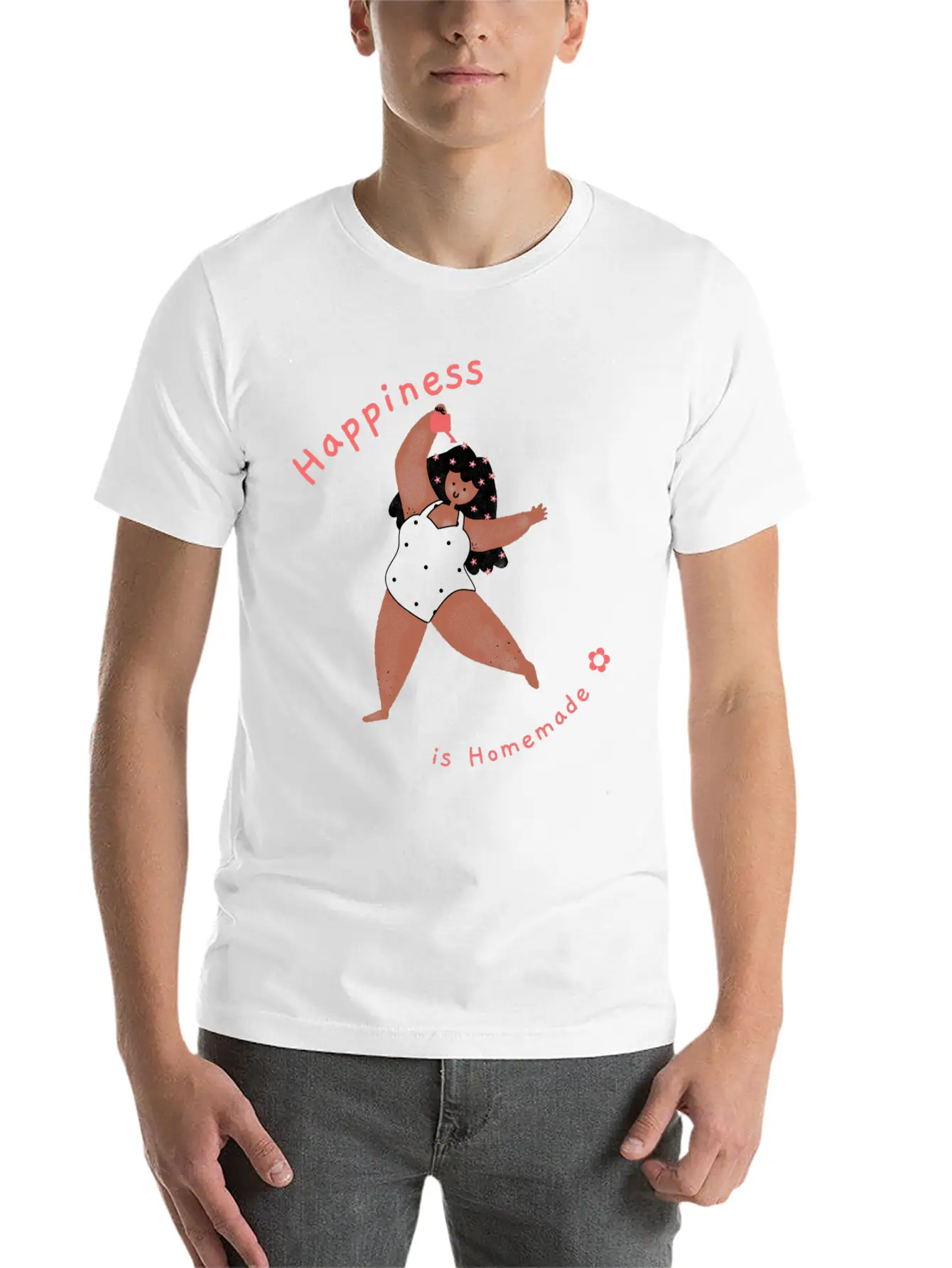 Happiness Is Homemade Basic Graphic T-Shirt – Daily Comfort In Soft Cotton