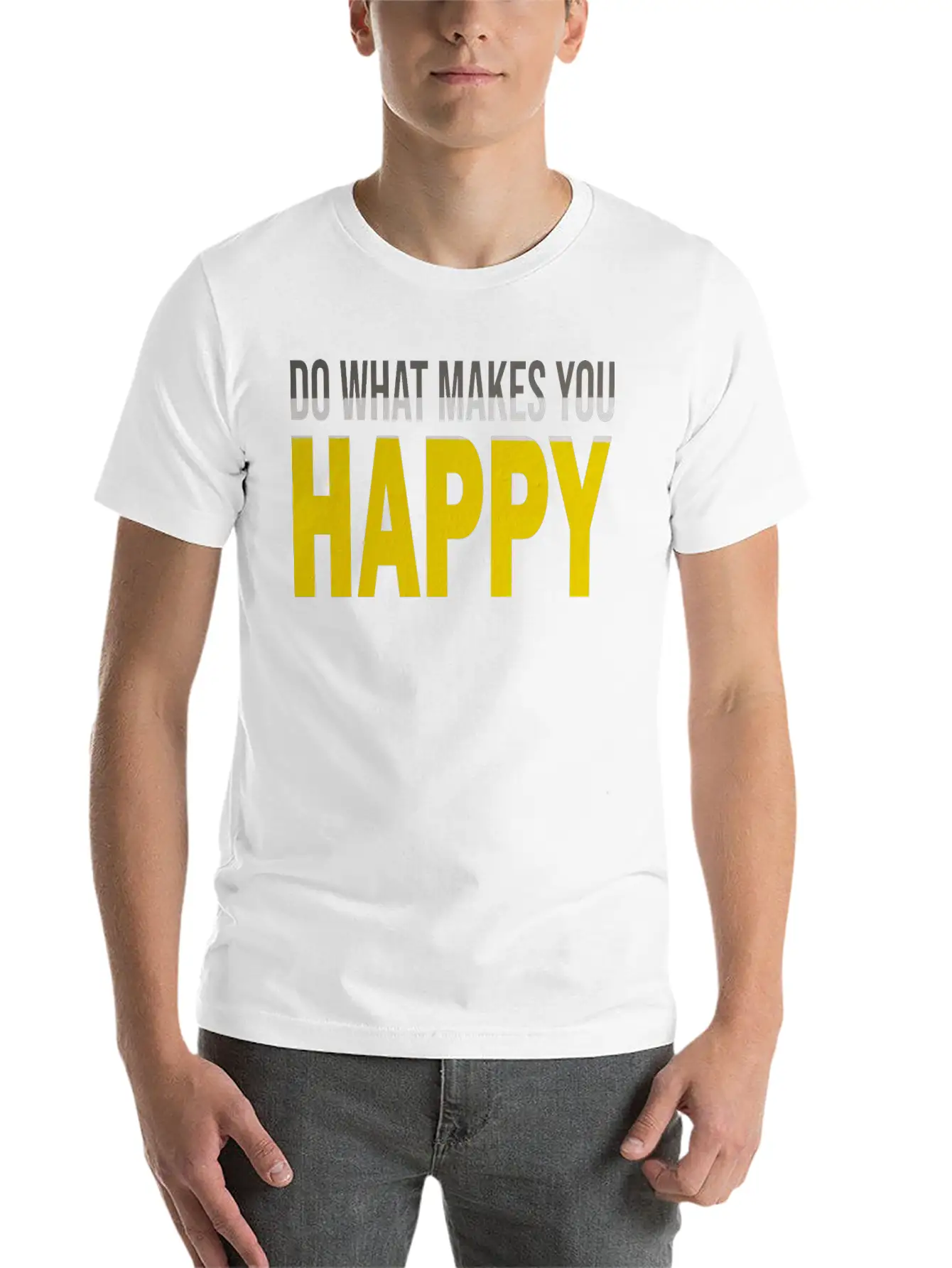 HAPPY Comfortable Minimalist Graphic Tee – Summer Style Essential
