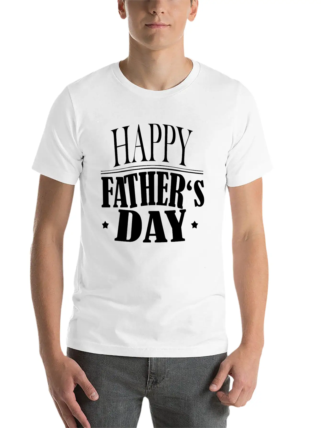 Happy Father Day Greeting Essential Unisex Summer Tee – Soft Cotton Casual Fit