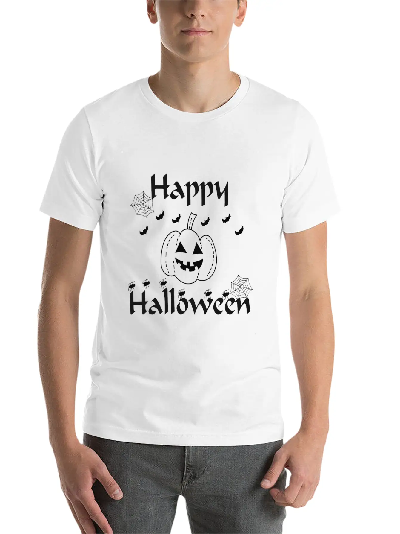 Happy Halloween Essential Unisex Summer Tee – Soft Cotton Casual Fit