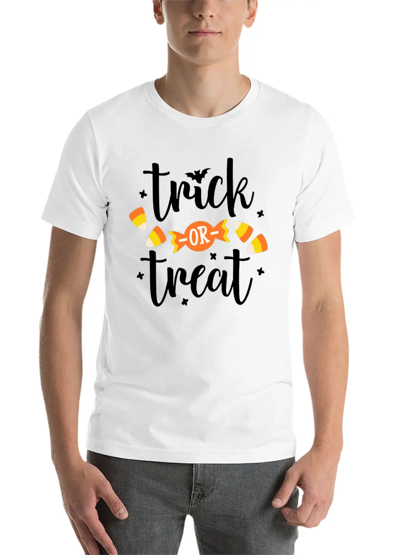 Happy Halloween Trick Or Treat Happy Halloween Unisex Short Sleeve Soft Cotton T-Shirt – Casual Everyday Wear