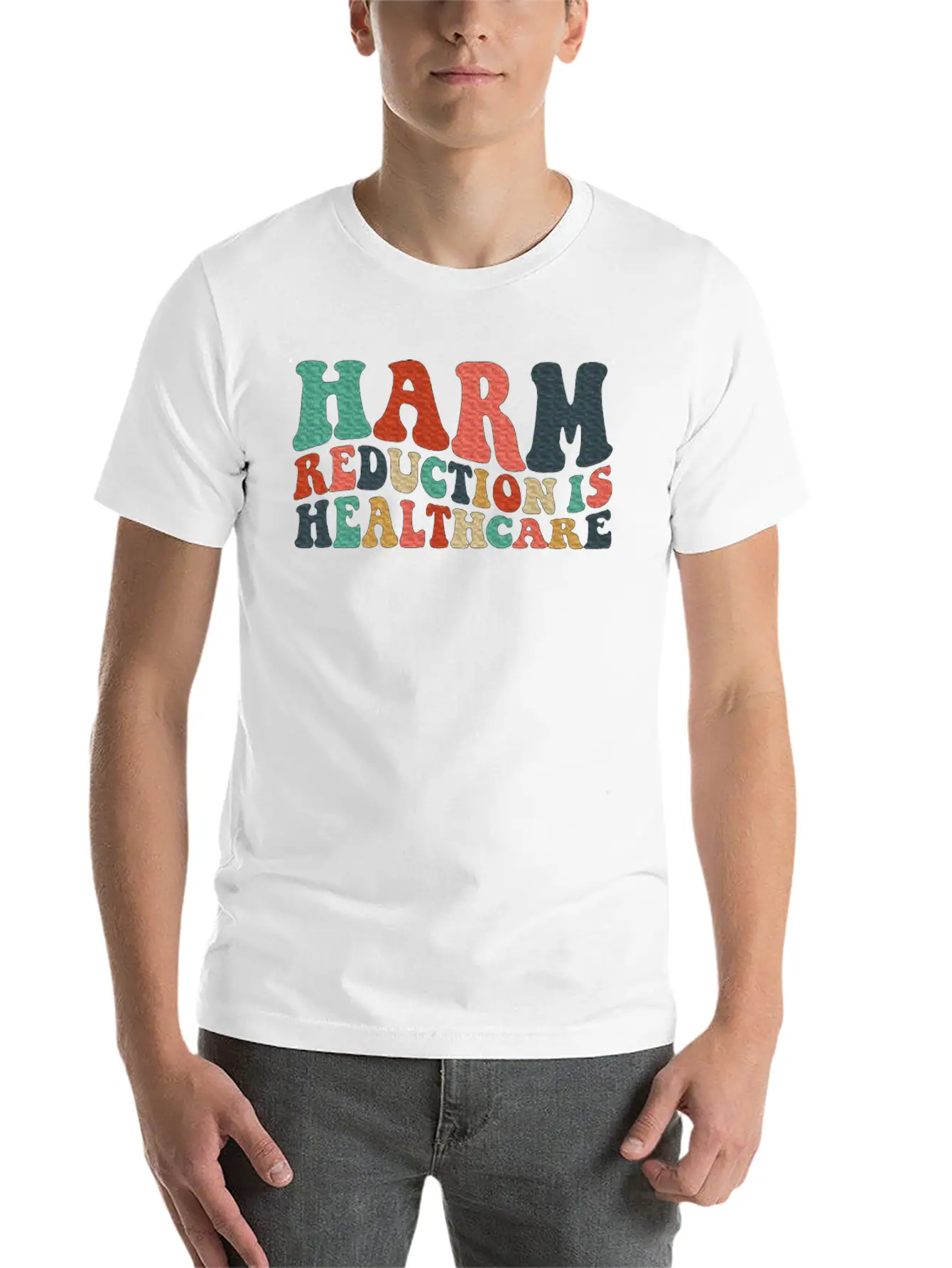 Harm Reduction Is Healthcare Art Teens Timeless Short Sleeve Tee – Comfy And Minimalist Design