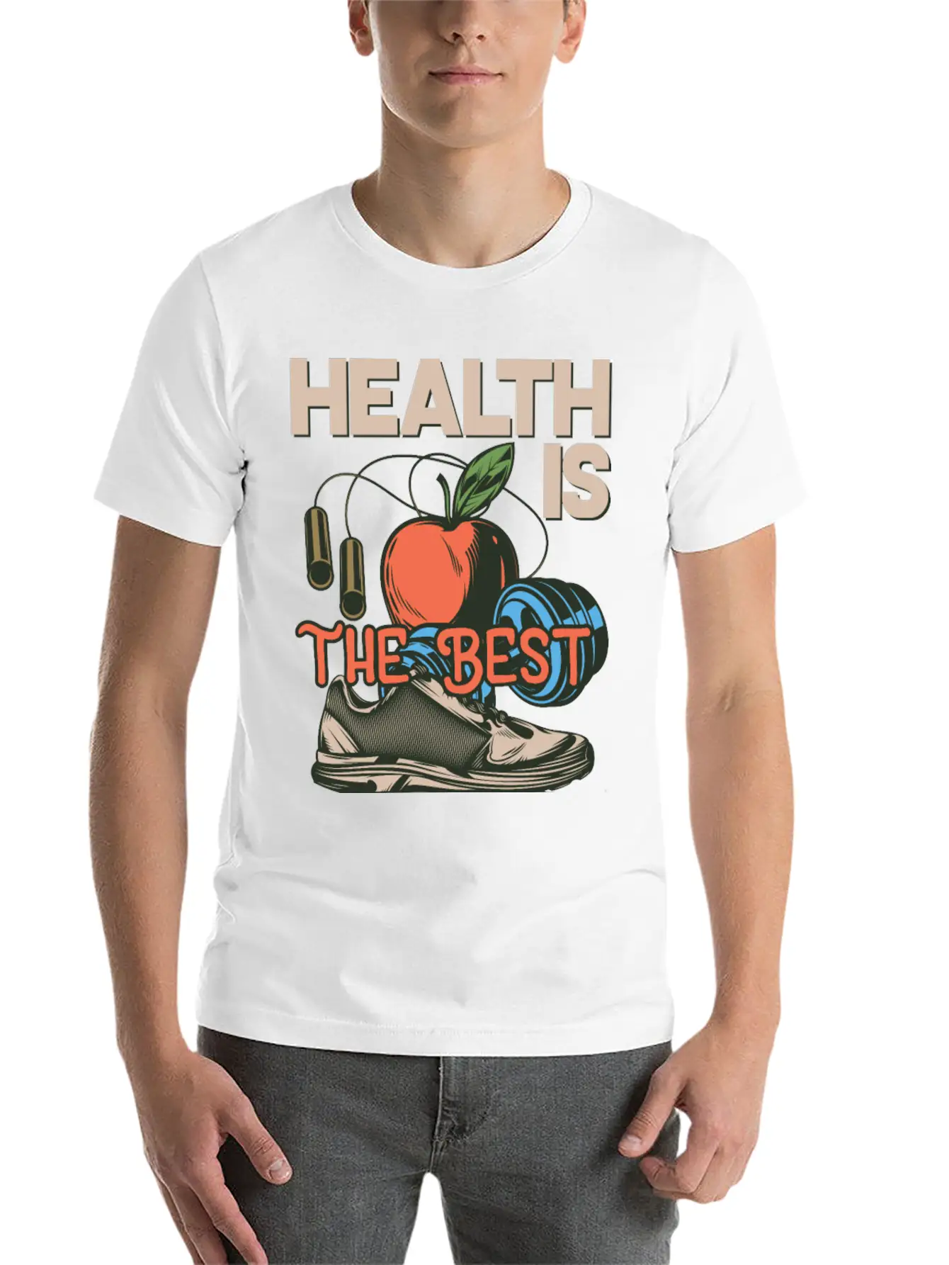 Health Is The Best Wealth Health Is The Best Wealt Essential Unisex Summer Tee – Soft Cotton Casual Fit