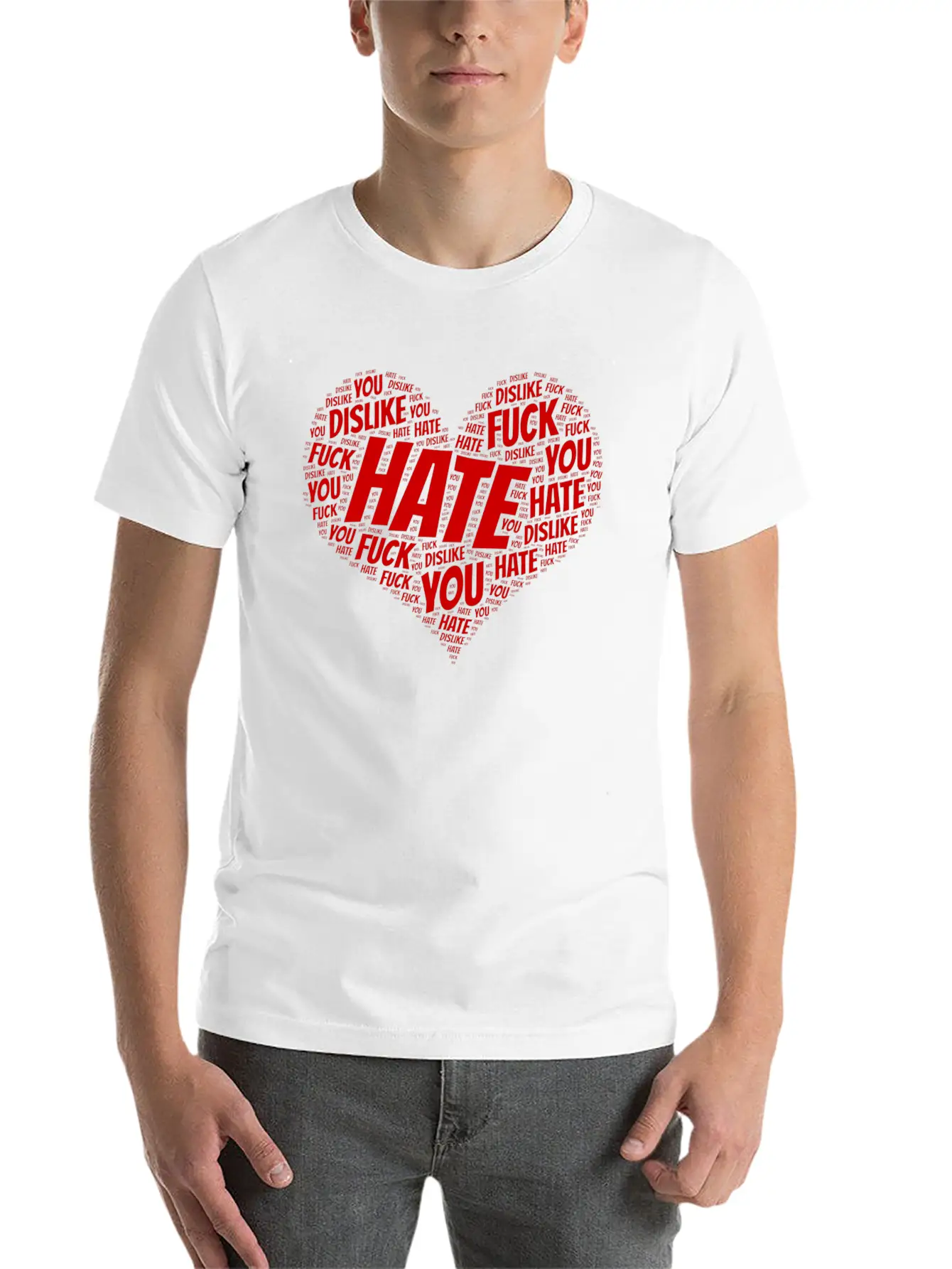 Heart Hate Comfortable Minimalist Graphic Tee – Summer Style Essential