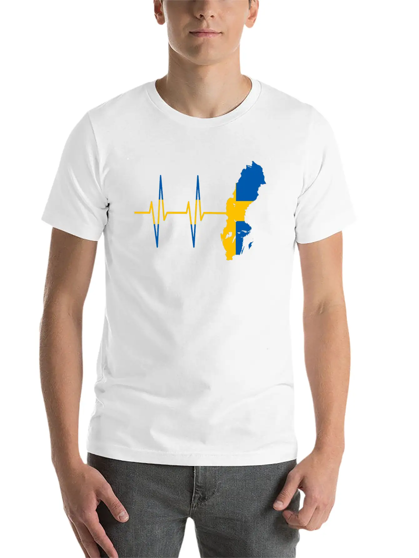 Heartbeat Sweden- Pulse, Swedish, Gift Timeless Short Sleeve Tee – Comfy And Minimalist Design