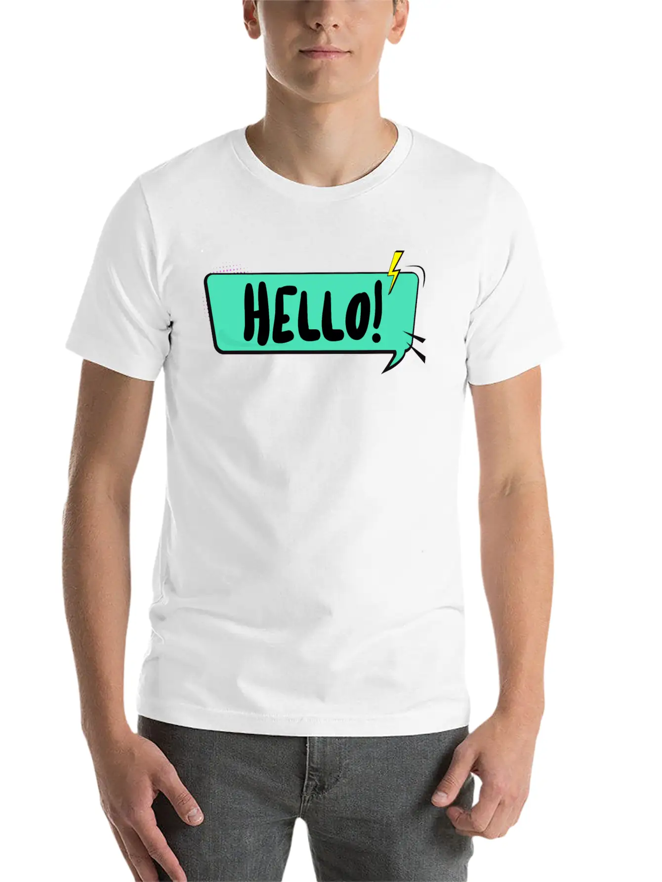 Hello, Funny, Simple And Cool Pop Art Design Comfortable Minimalist Graphic Tee – Summer Style Essential