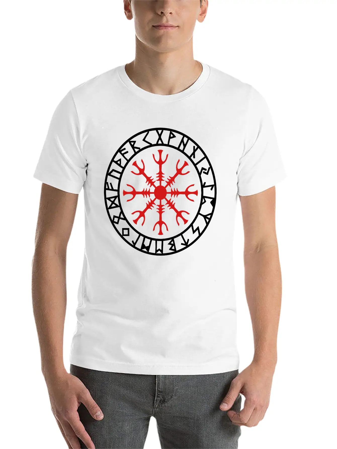Helm Of Awe, Aegishjalmur, Protection Symbol, Rune Comfortable Minimalist Graphic Tee – Summer Style Essential