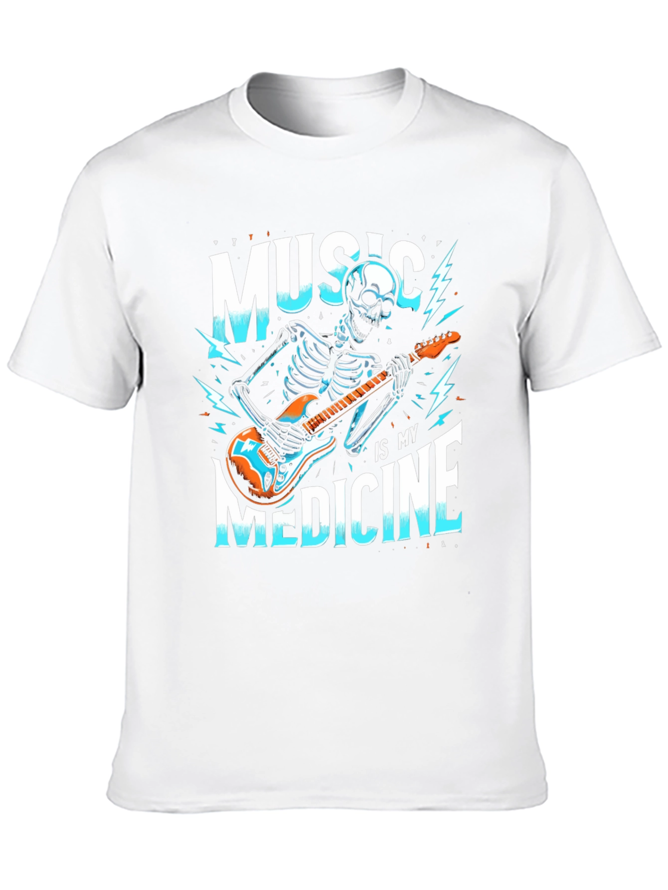Music is My Medicine Skeleton Graphic T-Shirt