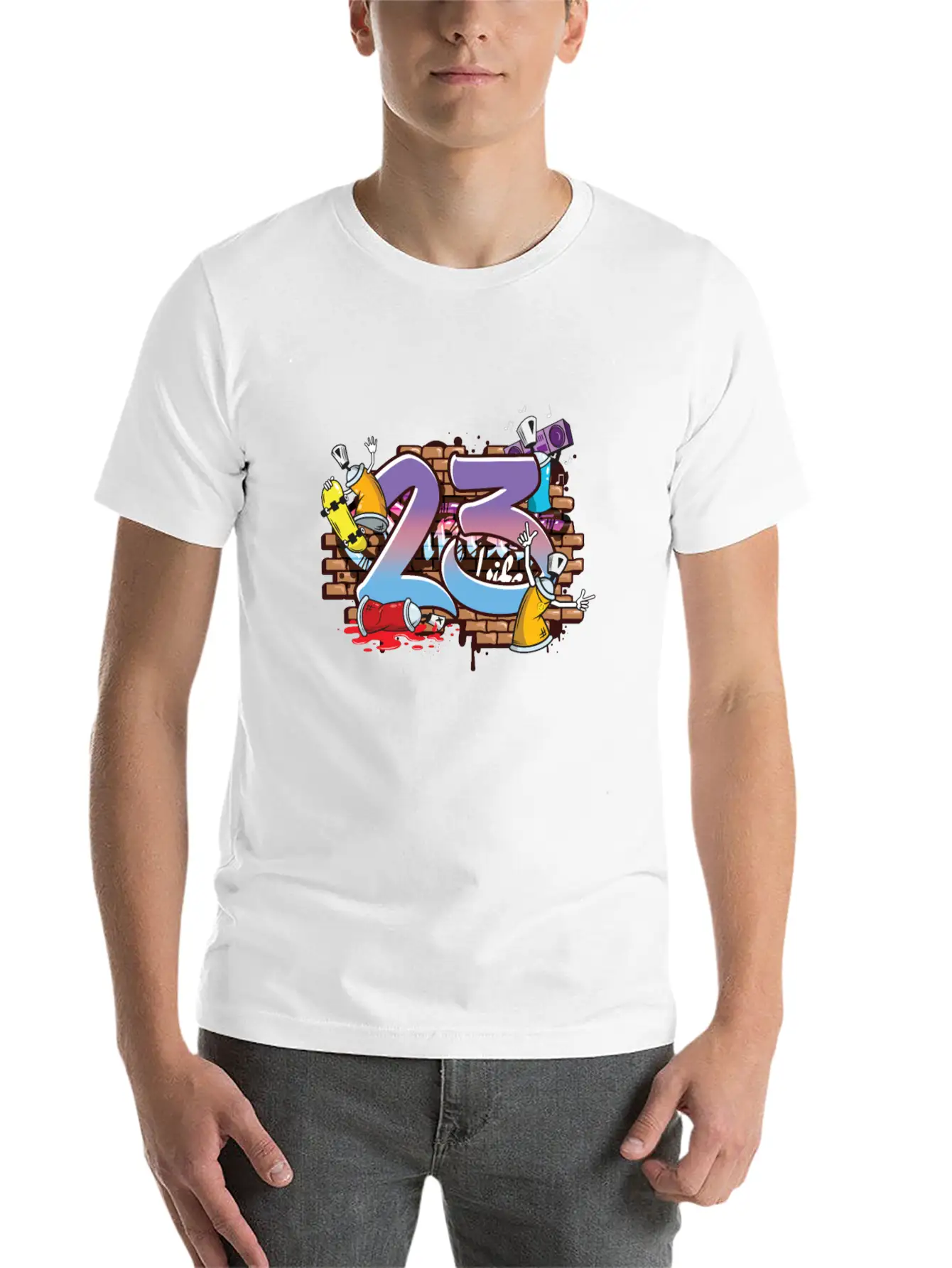 Hiphop Dancer Graffiti Artist Typography 23rd Timeless Short Sleeve Tee – Comfy And Minimalist Design