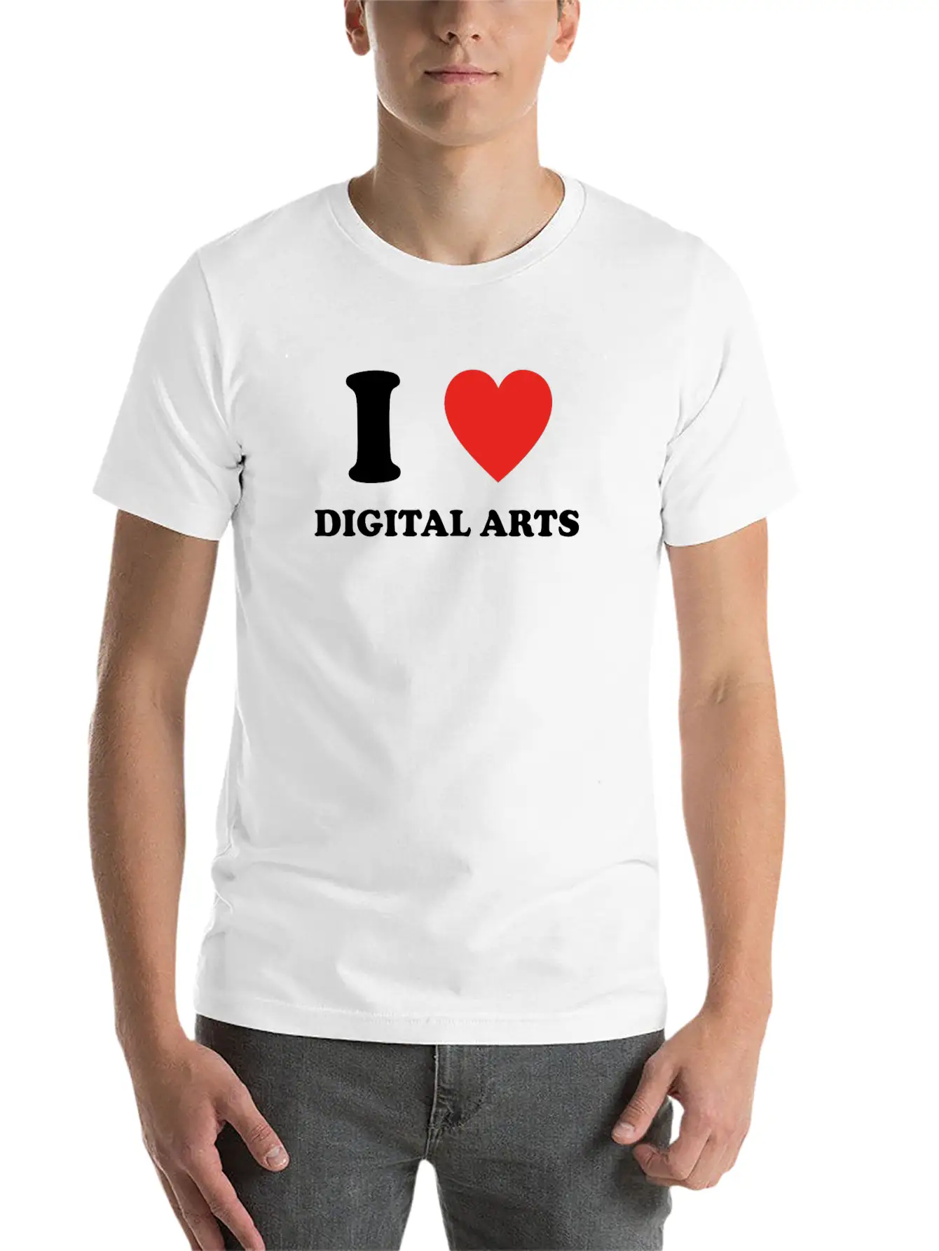 Hobby Gift Birthday I Love DIGITAL ARTS Timeless Short Sleeve Tee – Comfy And Minimalist Design