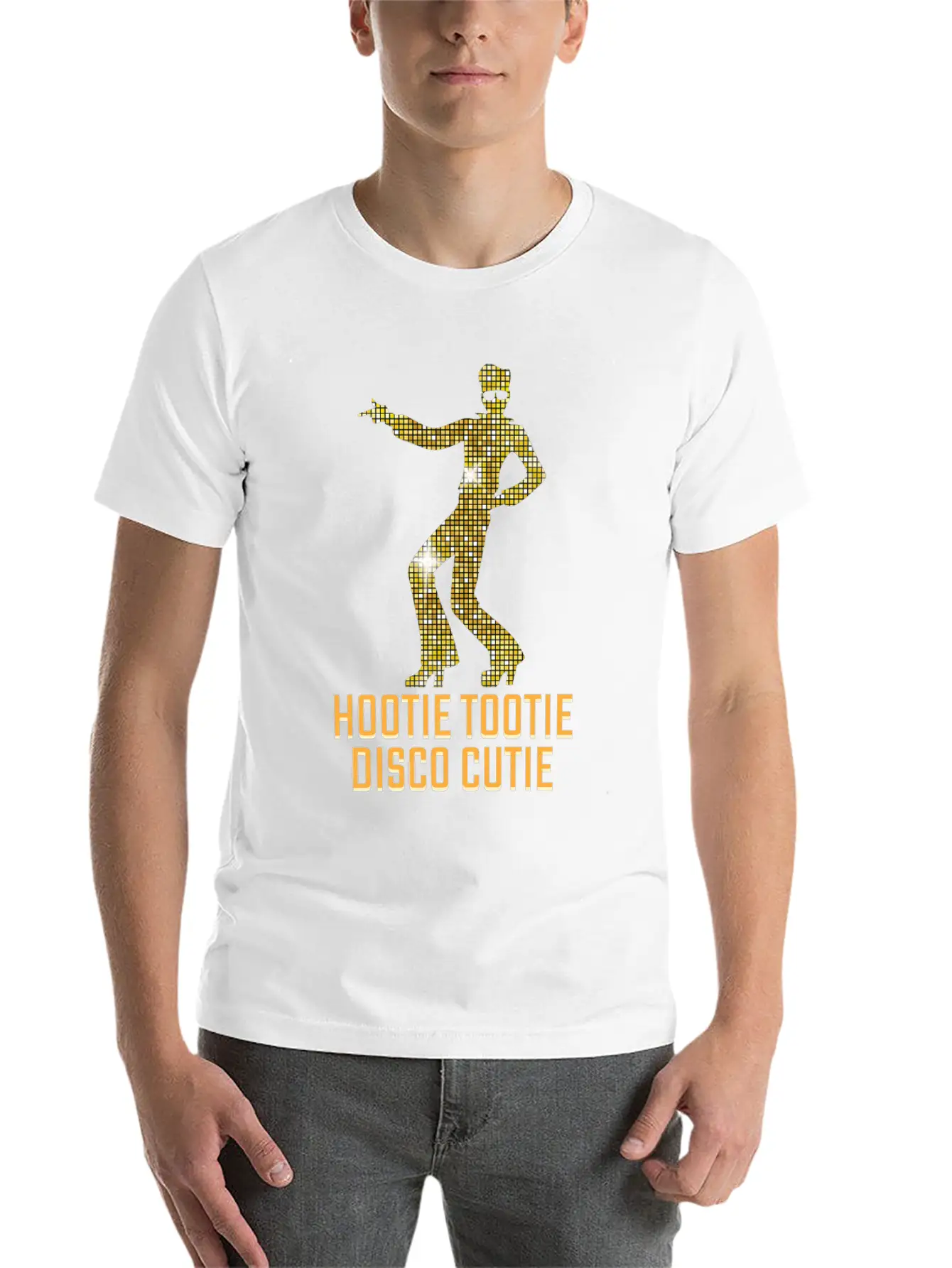 Hootie Tootie Disco Cutie Funny Dancer Unisex Short Sleeve Soft Cotton T-Shirt – Casual Everyday Wear