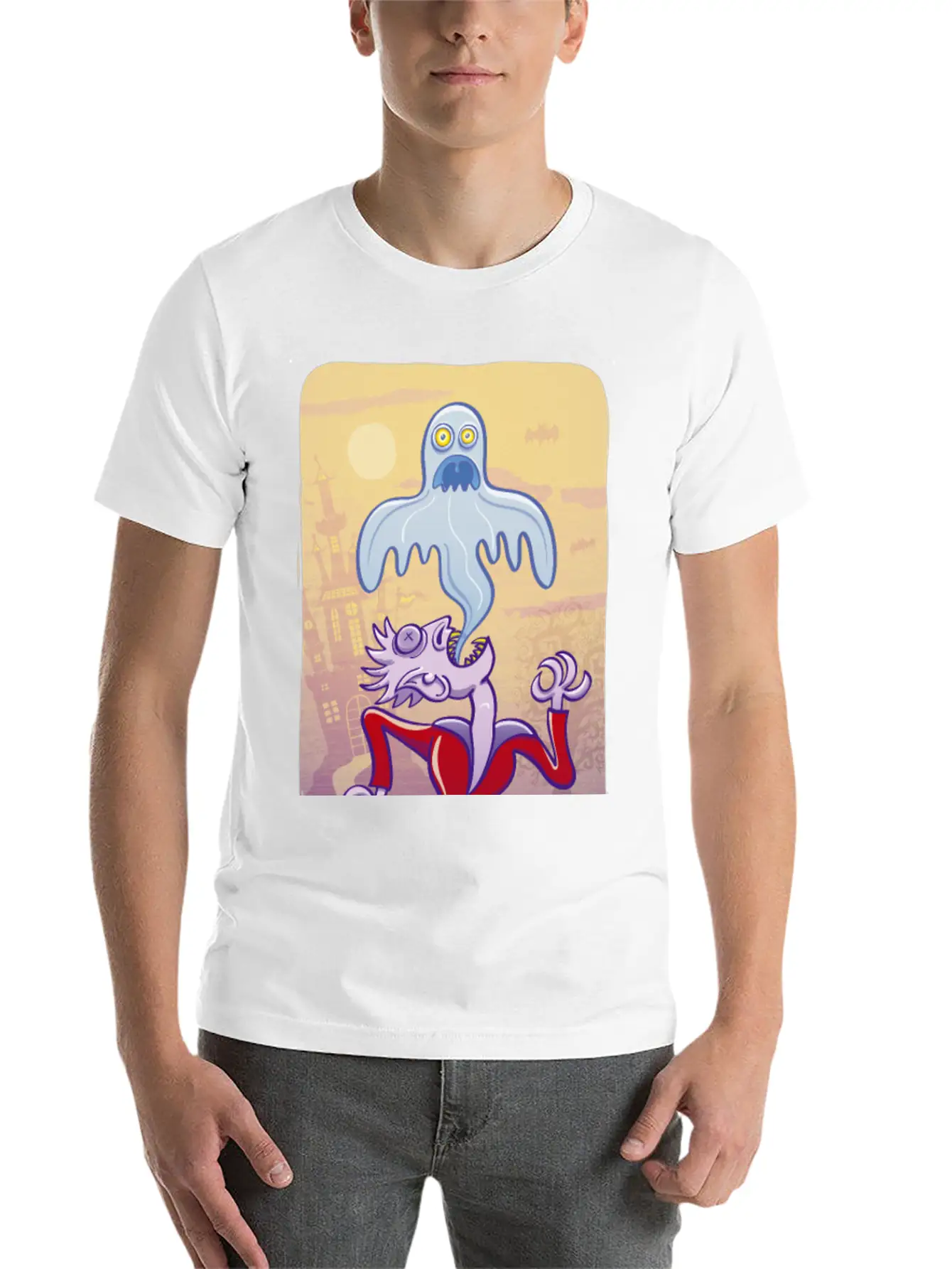 Horrific Vampire Expelling Spooky Ghost Comfortable Minimalist Graphic Tee – Summer Style Essential
