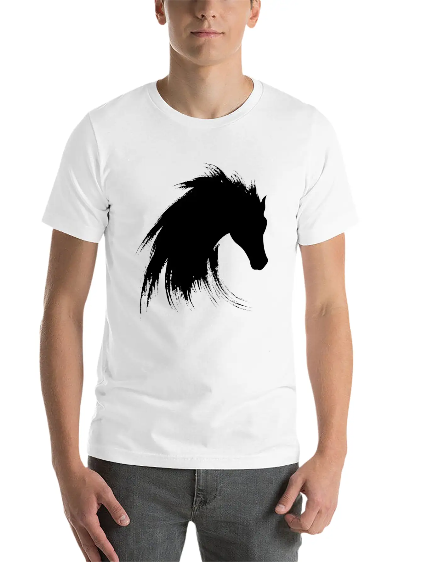 Horse Creative Design Unisex Short Sleeve Soft Cotton T-Shirt – Casual Everyday Wear