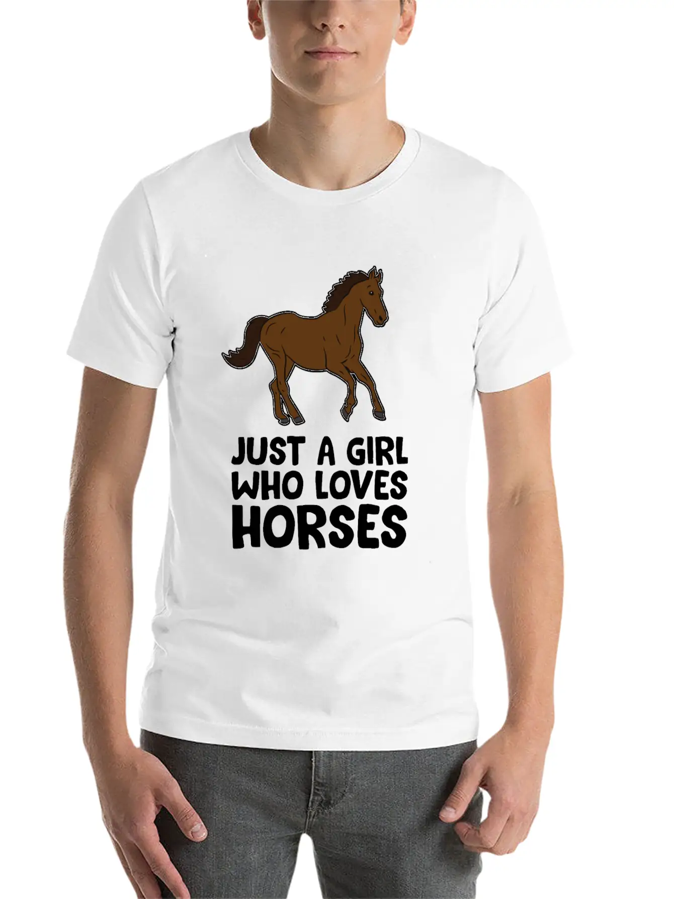 Horse Girl Just A Girl Who Loves Horses Stylish Everyday T-Shirt – Unisex Basic Cotton Tee