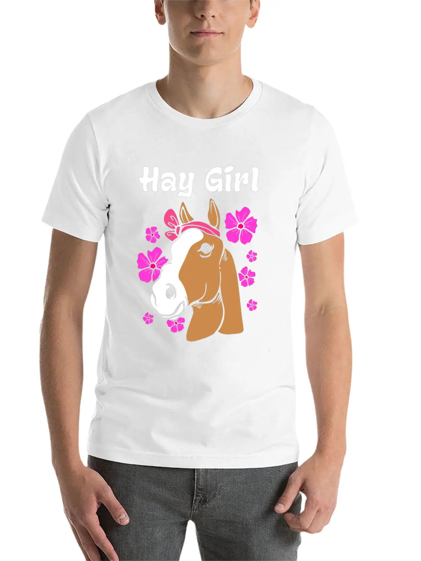 Horse Hay Girl Stylish Everyday T-Shirt – Unisex Basic Cotton Tee