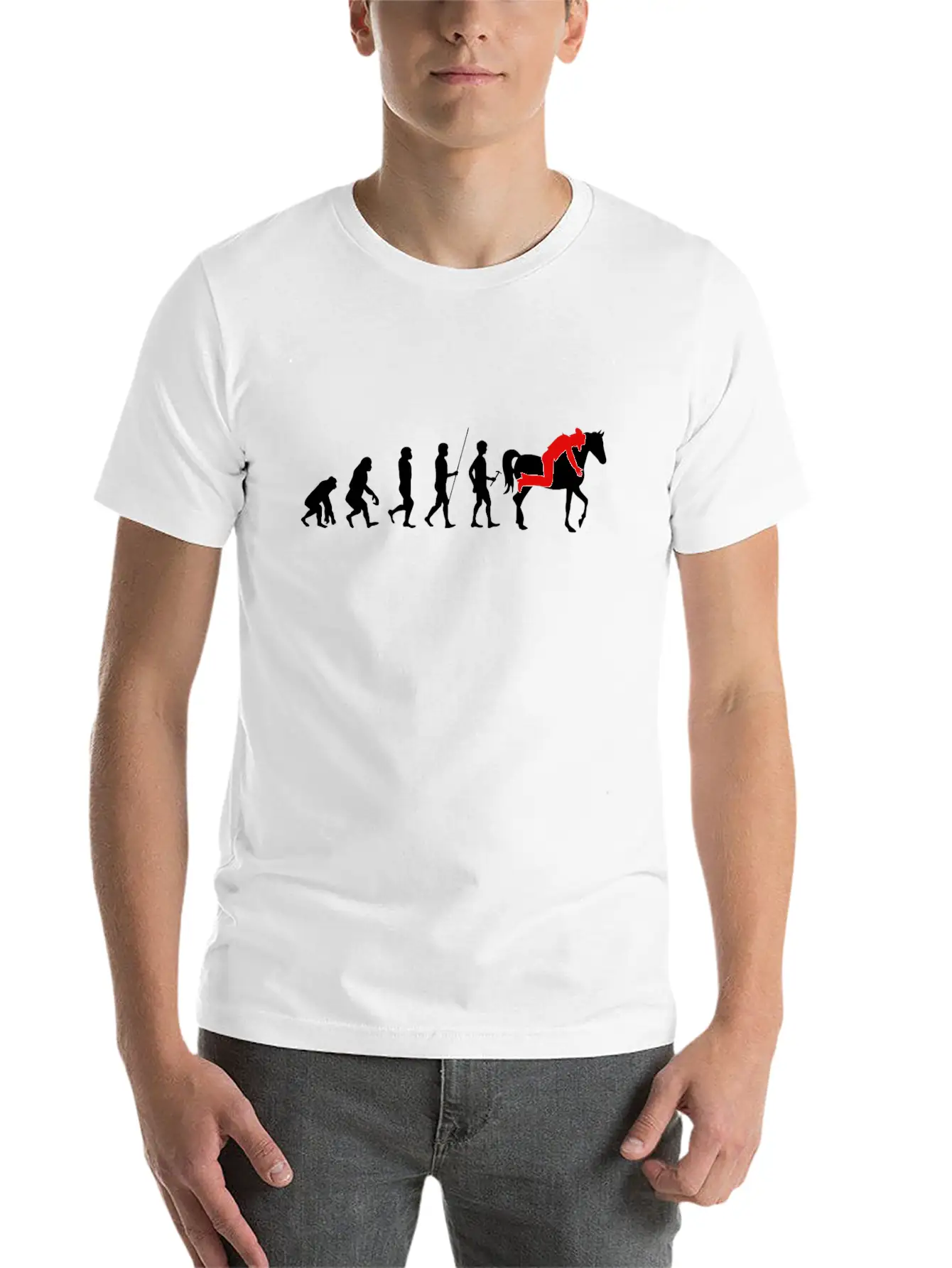 Horse Human Evolution Horse Lover Gift Basic Graphic T-Shirt – Daily Comfort In Soft Cotton