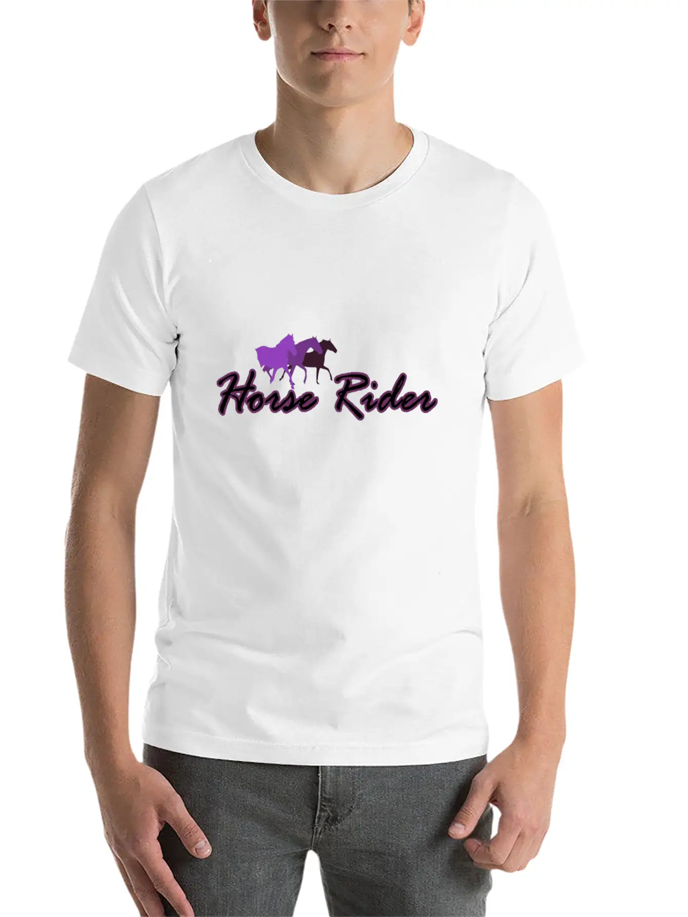 Horse Rider Unisex Short Sleeve Soft Cotton T-Shirt – Casual Everyday Wear