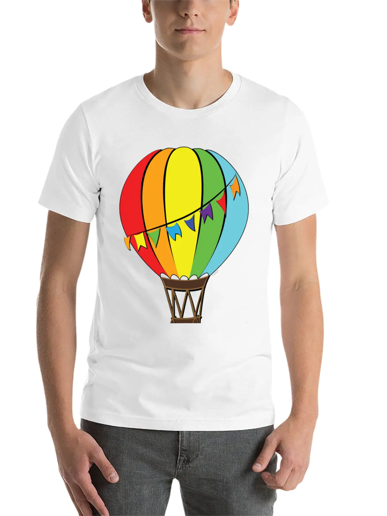 Hot Air Baloon Unisex Short Sleeve Soft Cotton T-Shirt – Casual Everyday Wear